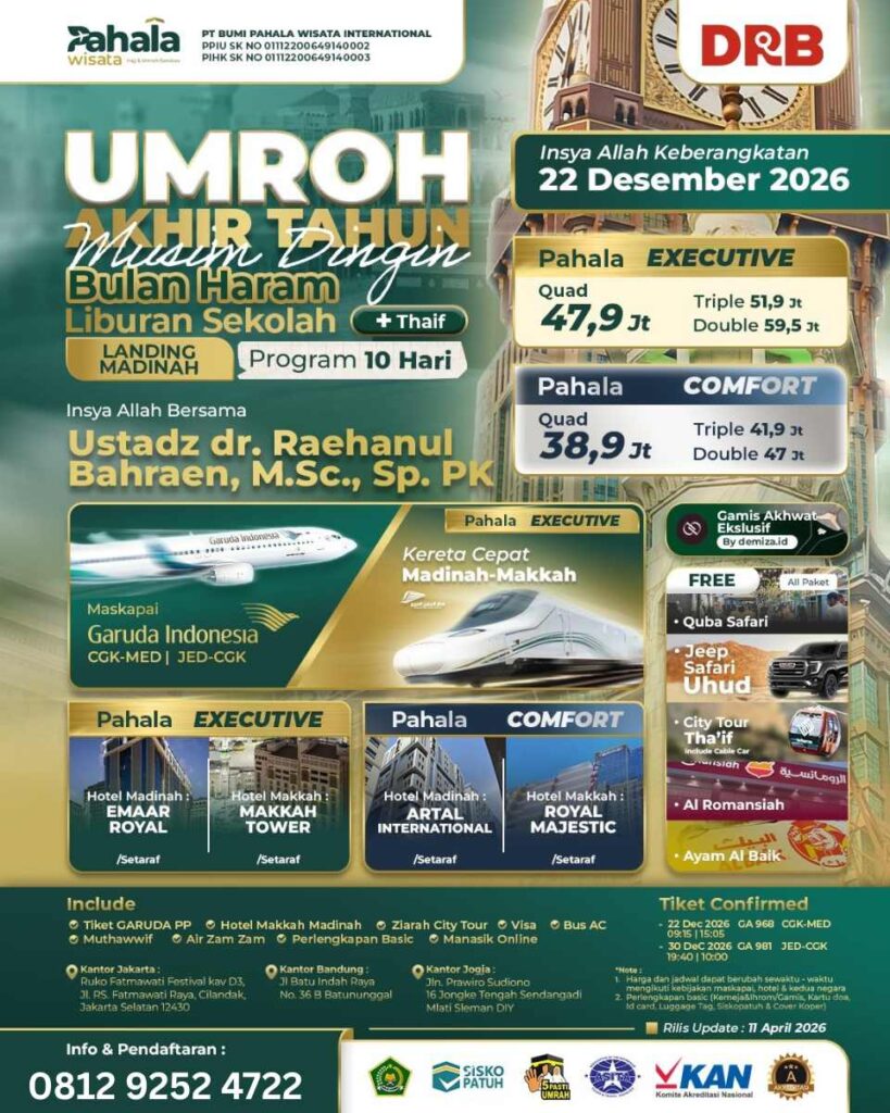 UMROH AKHIR TAHUN MUSIM DINGIN 22 DESEMBER 2026 10 HARI