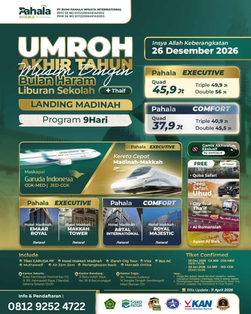 UMROH AKHIR TAHUN MUSIM DINGIN 26 DESEMBER 2026