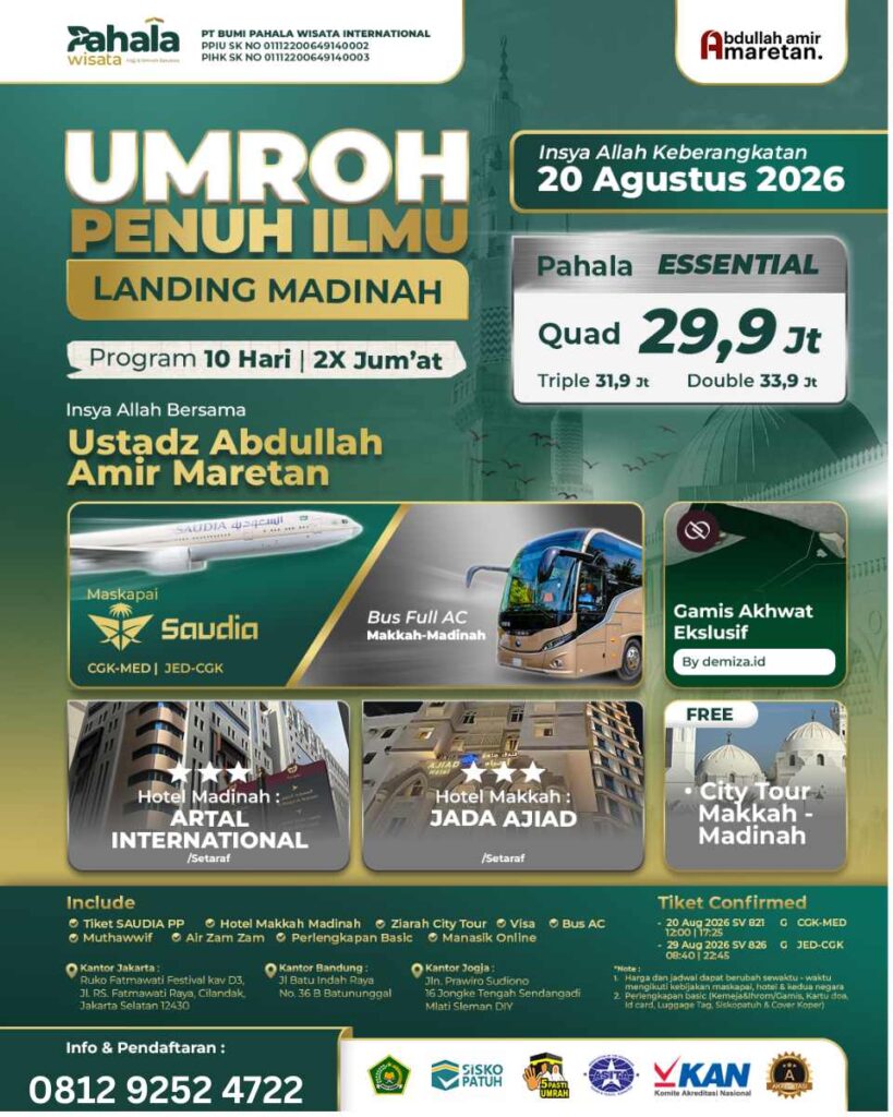 UMROH ESSENTIAL PENUH ILMU 20 AGUSTUS 2026
